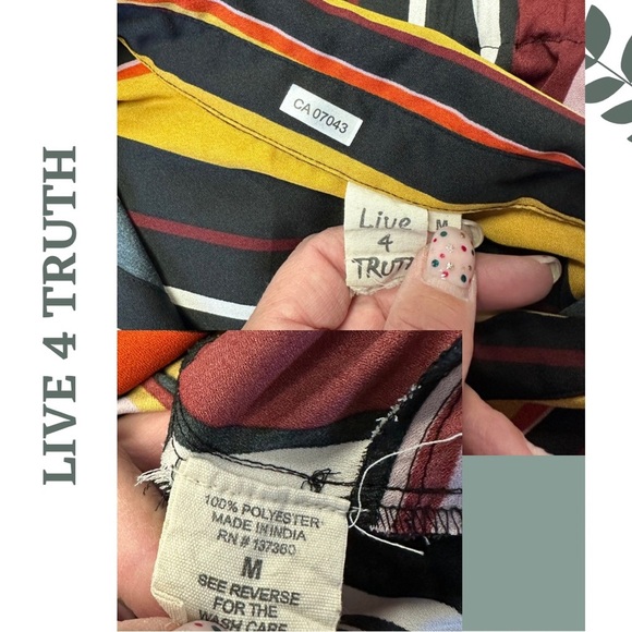 🛍️3/$40 Live 4 Truth Striped Button Up
Pullover Shirt Cropped Multi Color
Medium - Picture 9 of 9